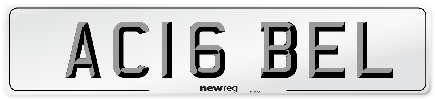 AC16 BEL Number Plate from New Reg